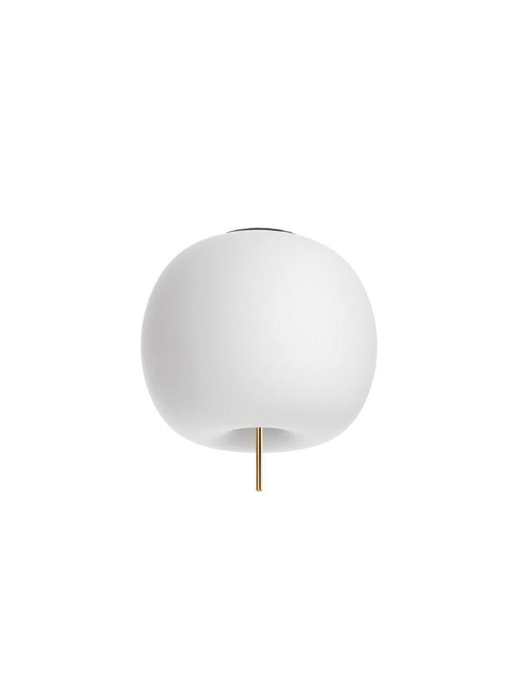 White rounded Kushi shade with a short gold-tone stem on a white background