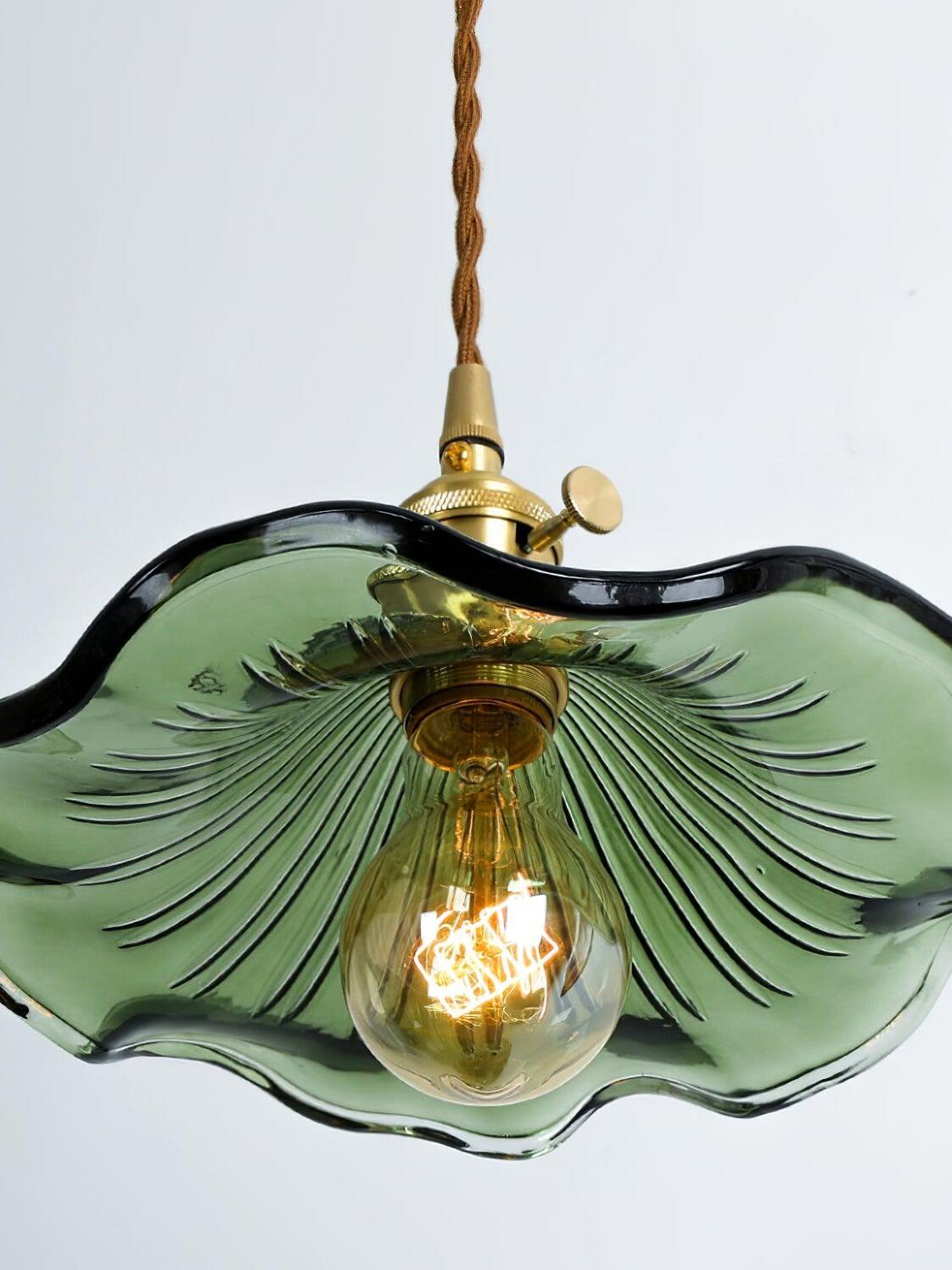 Glass Hibiscus Flower Pendant Light - Cueteks