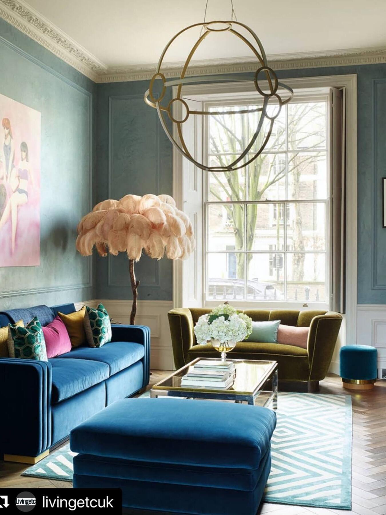 Ostrich Feather Resin Floor Light - Cueteks