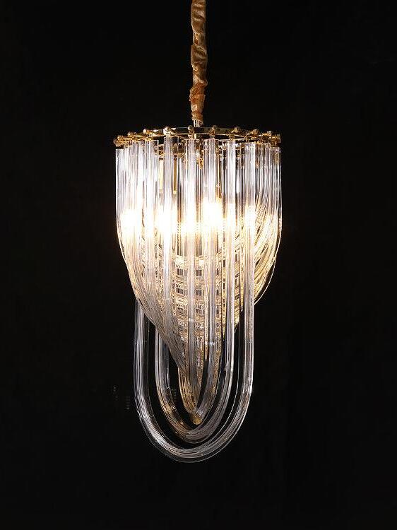 Modern Crystal pendant lamp in Champagne Gold for Restaurant - Cueteks