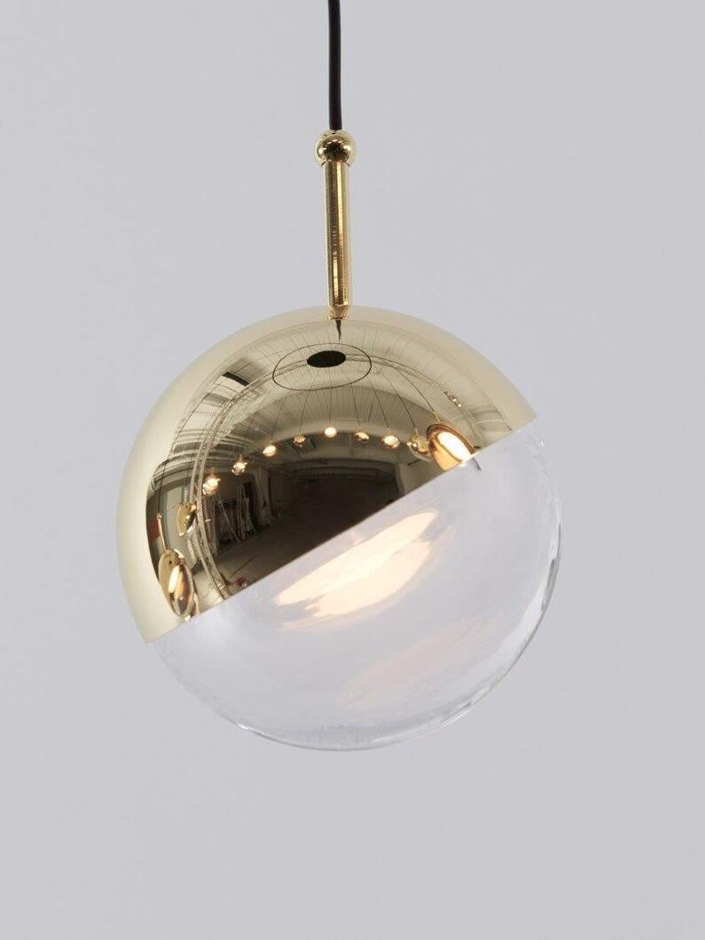 Modern Dora LED pendant lamp in Champagne Gold for Kitchen - Cueteks
