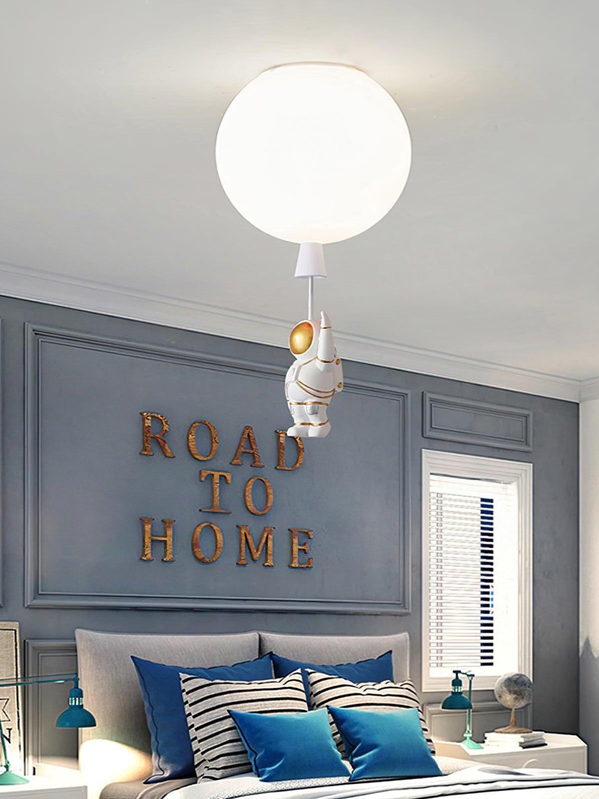 Creative Frosted Balloon Astronaut Children Ceiling Light - Cueteks