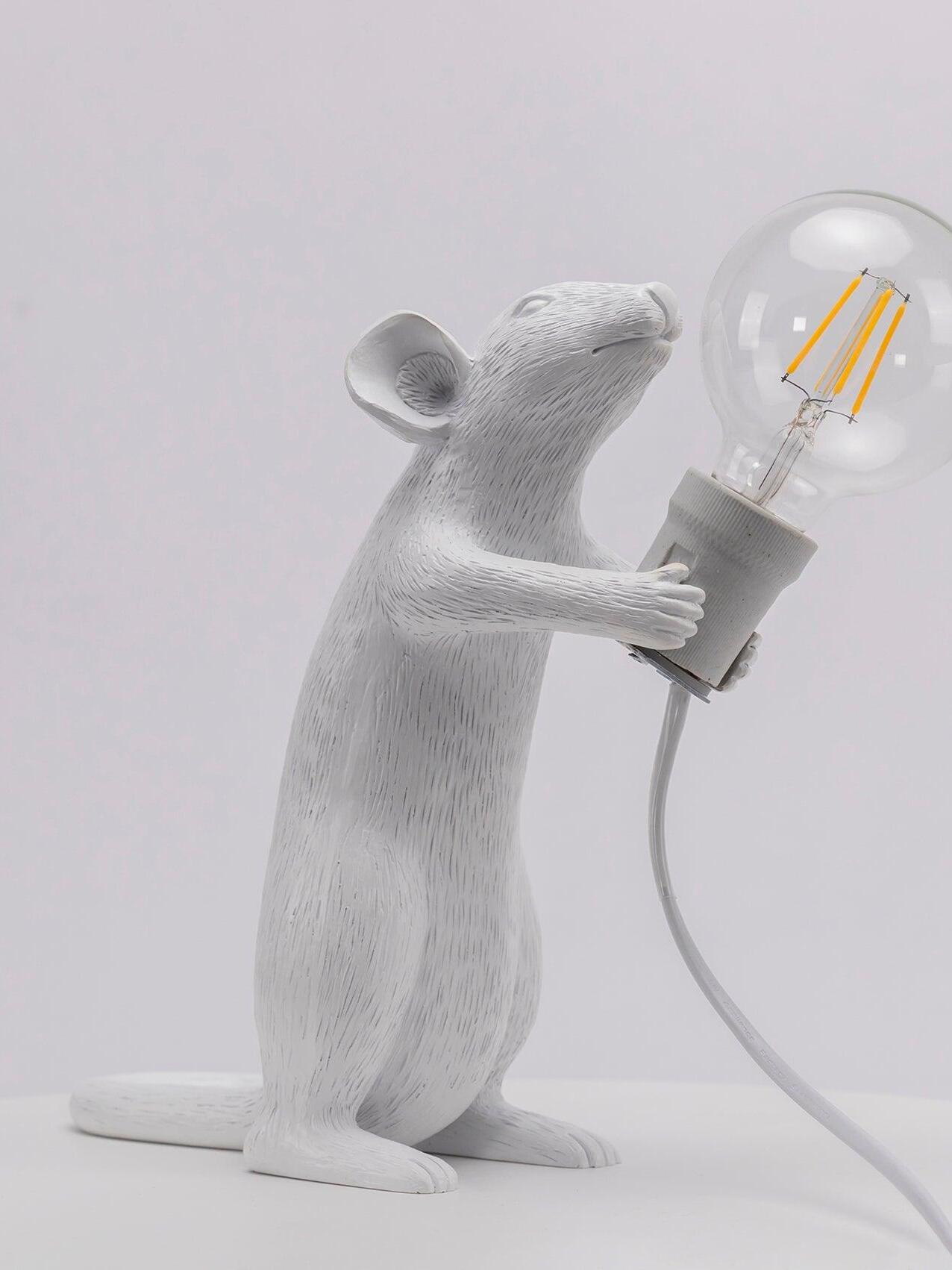 Resin White Mouse Shape Decorative Table Light - Cueteks