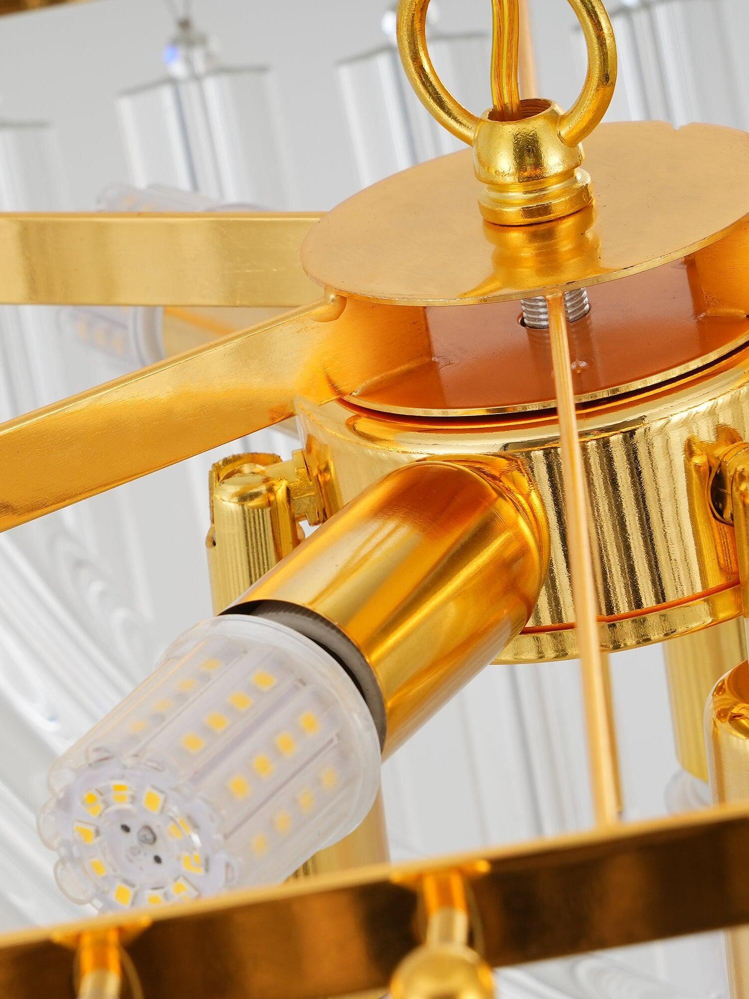 Modern Crystal pendant lamp in Champagne Gold for Restaurant - Cueteks