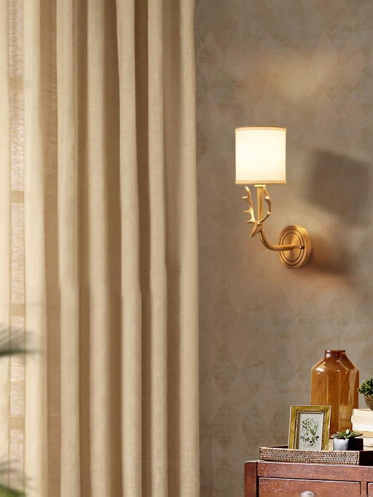 Brass Deer Head Wall Light - Cueteks