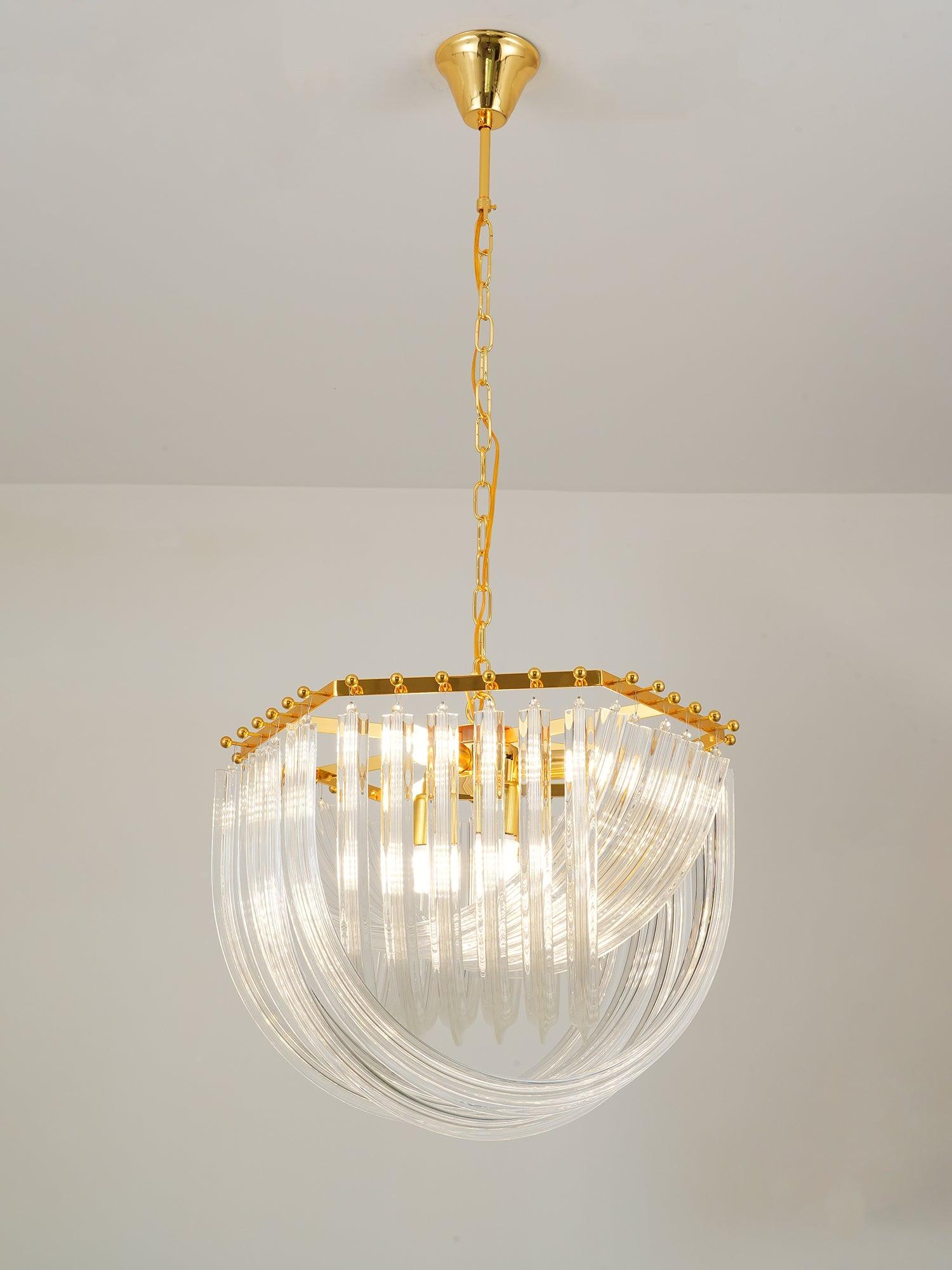 Modern Crystal pendant lamp in Champagne Gold for Restaurant - Cueteks