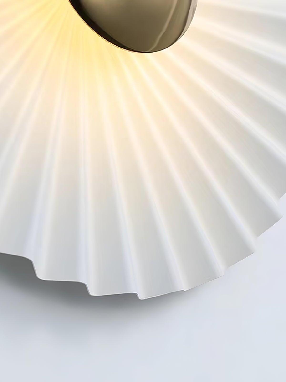 Light passing along folded white metal surface