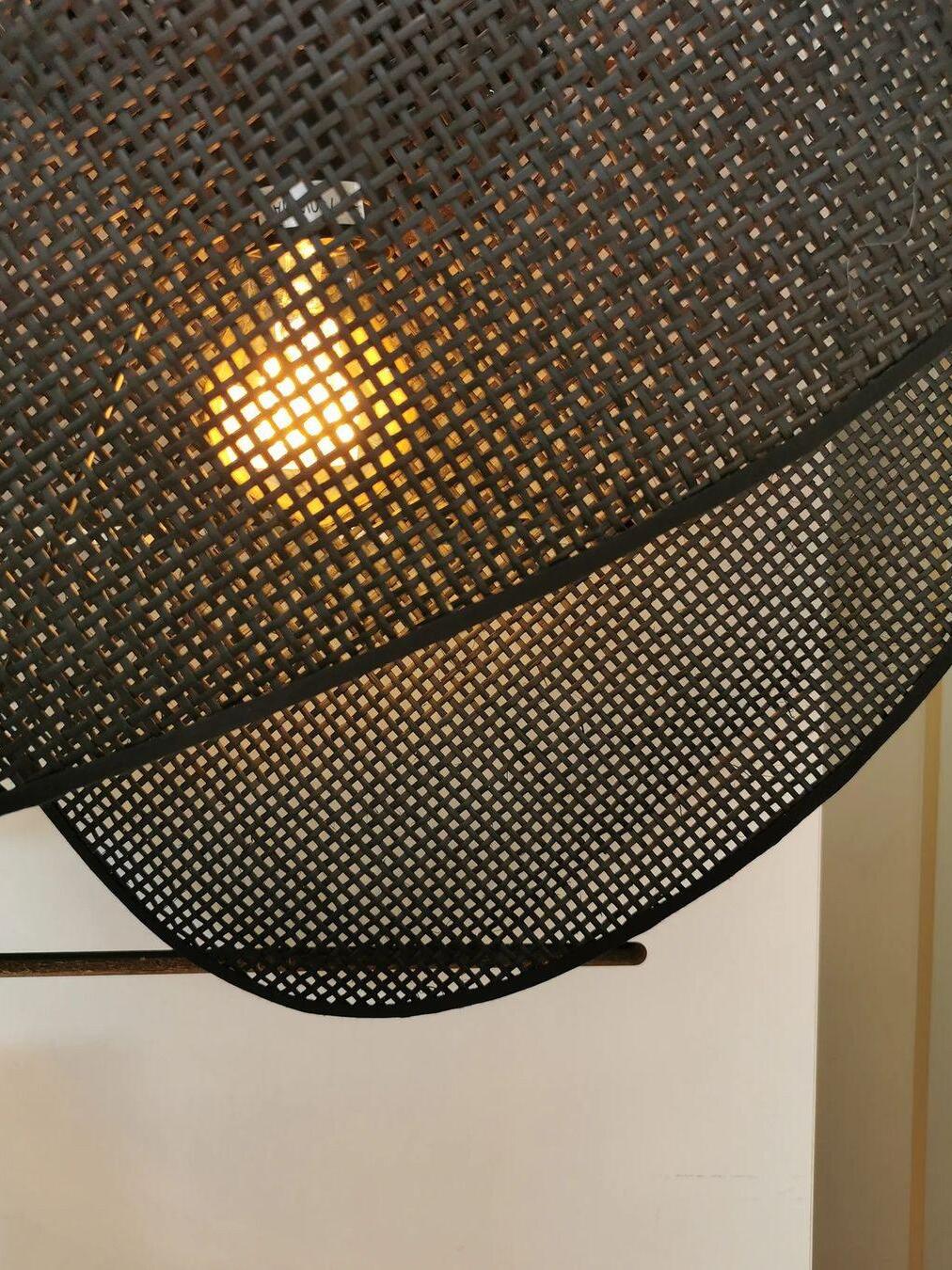 Rustic Bamboo Natural Screen Cannage Sconce - Cueteks