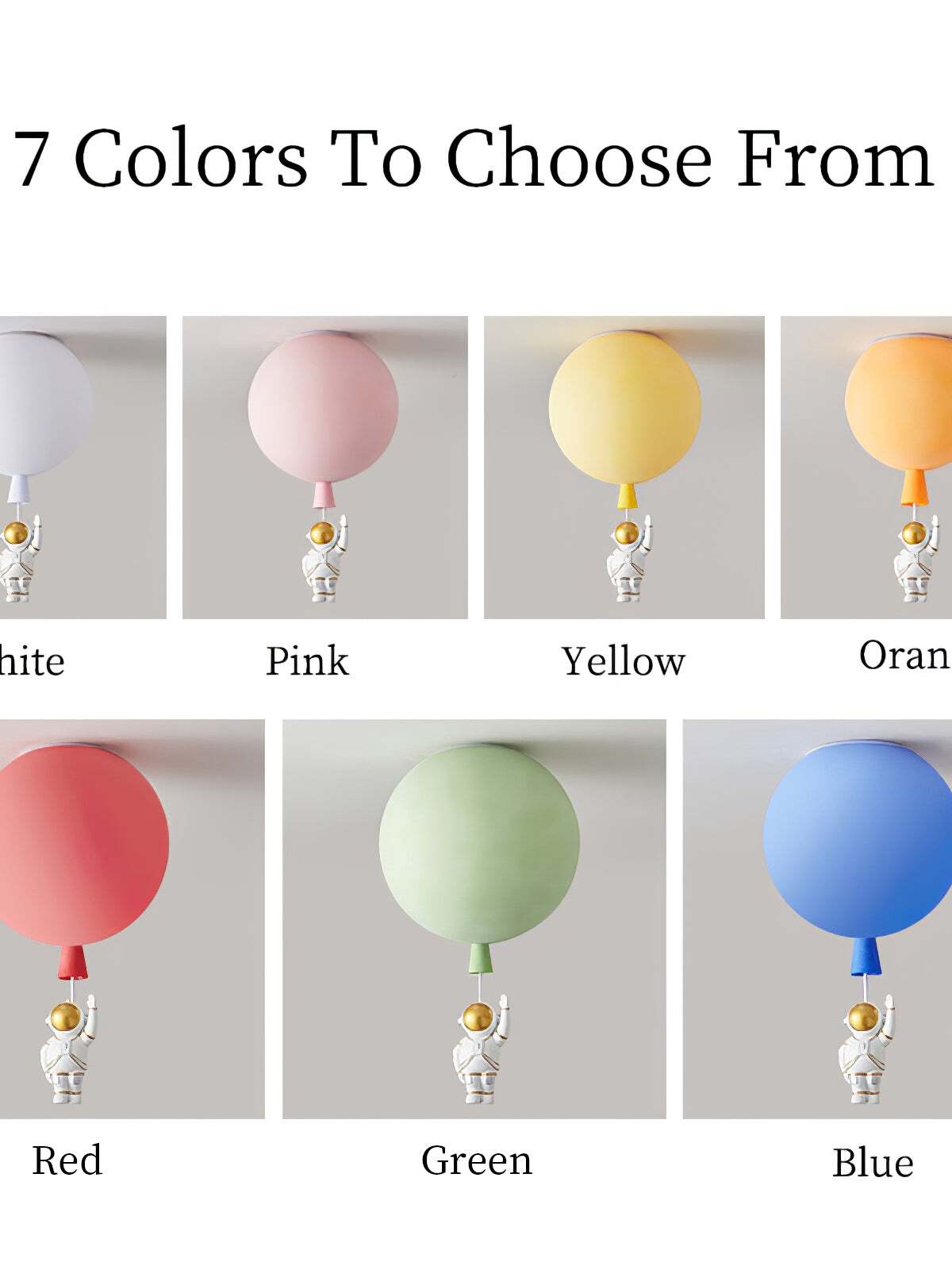 Creative Frosted Balloon Astronaut Children Ceiling Light - Cueteks