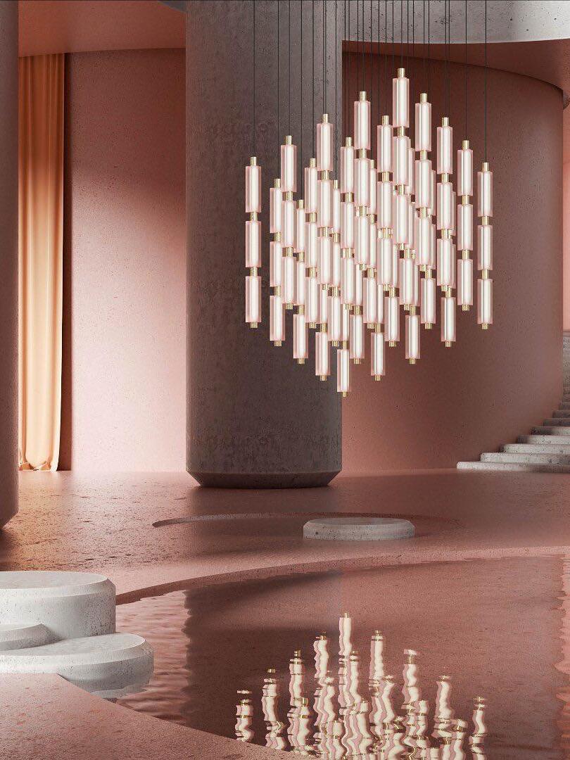 Modern Metal Metropol Linear Pendant Lamp - Cueteks