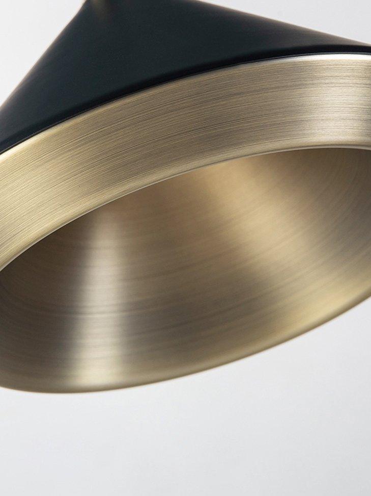Close-up of brushed plated interior and matte Black outer shade