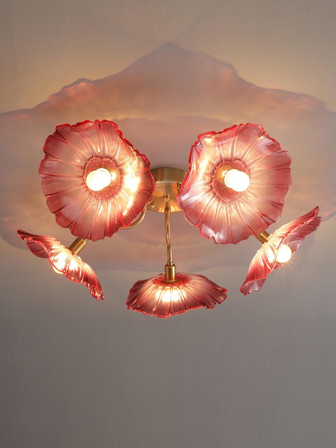 Lotus Leaf Glass Ceiling Lamp - Cueteks