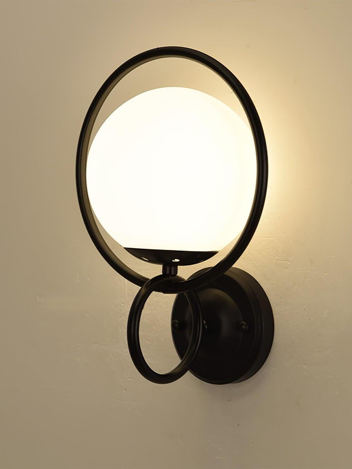 Black side view of globe, oval ring and wall plate