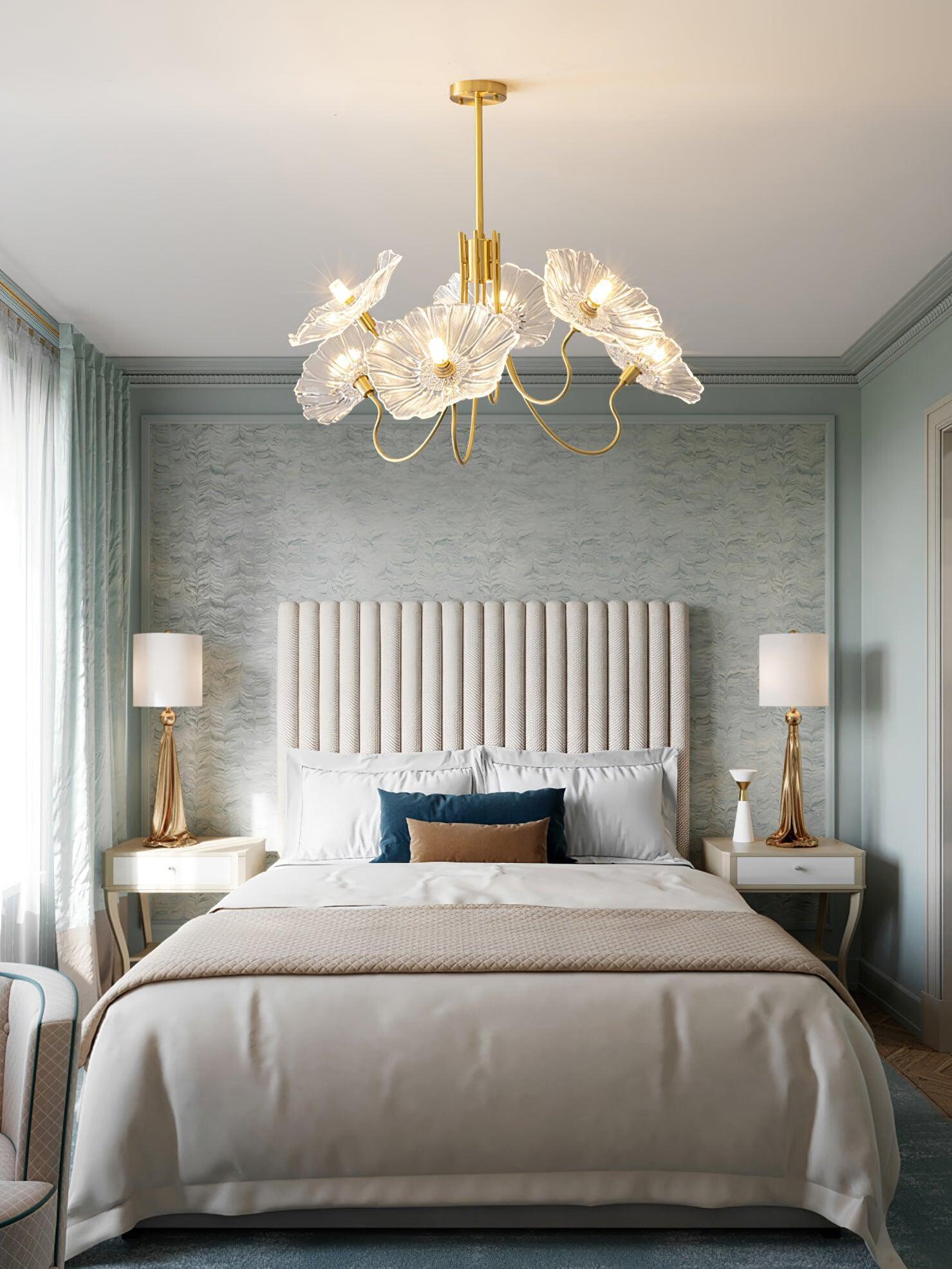 Lotus Leaf Glass Chandelier - Cueteks