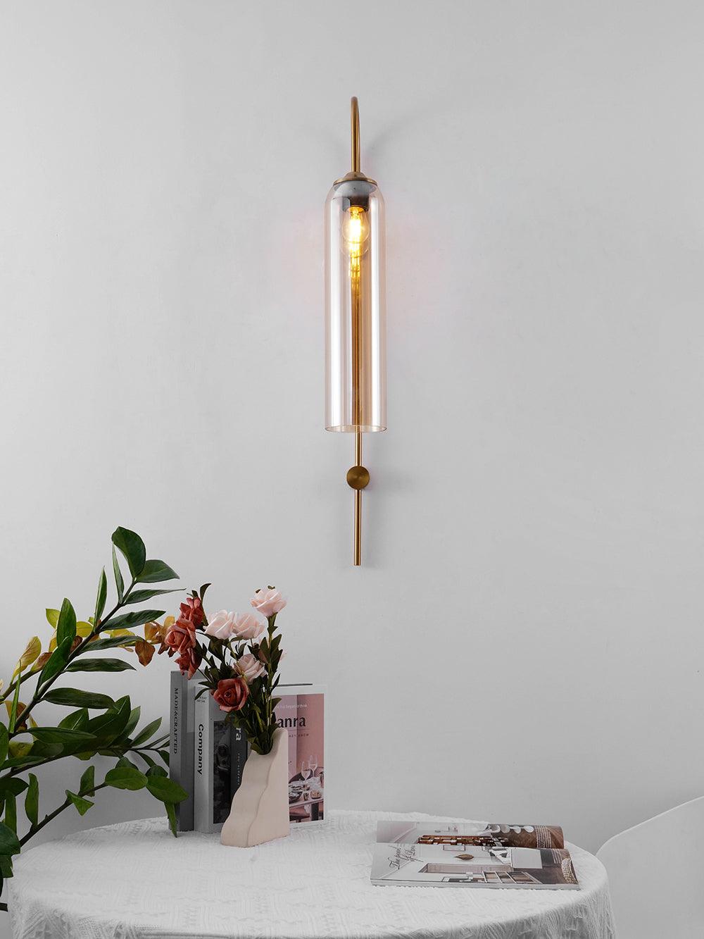Amber glass tube and long vertical stem