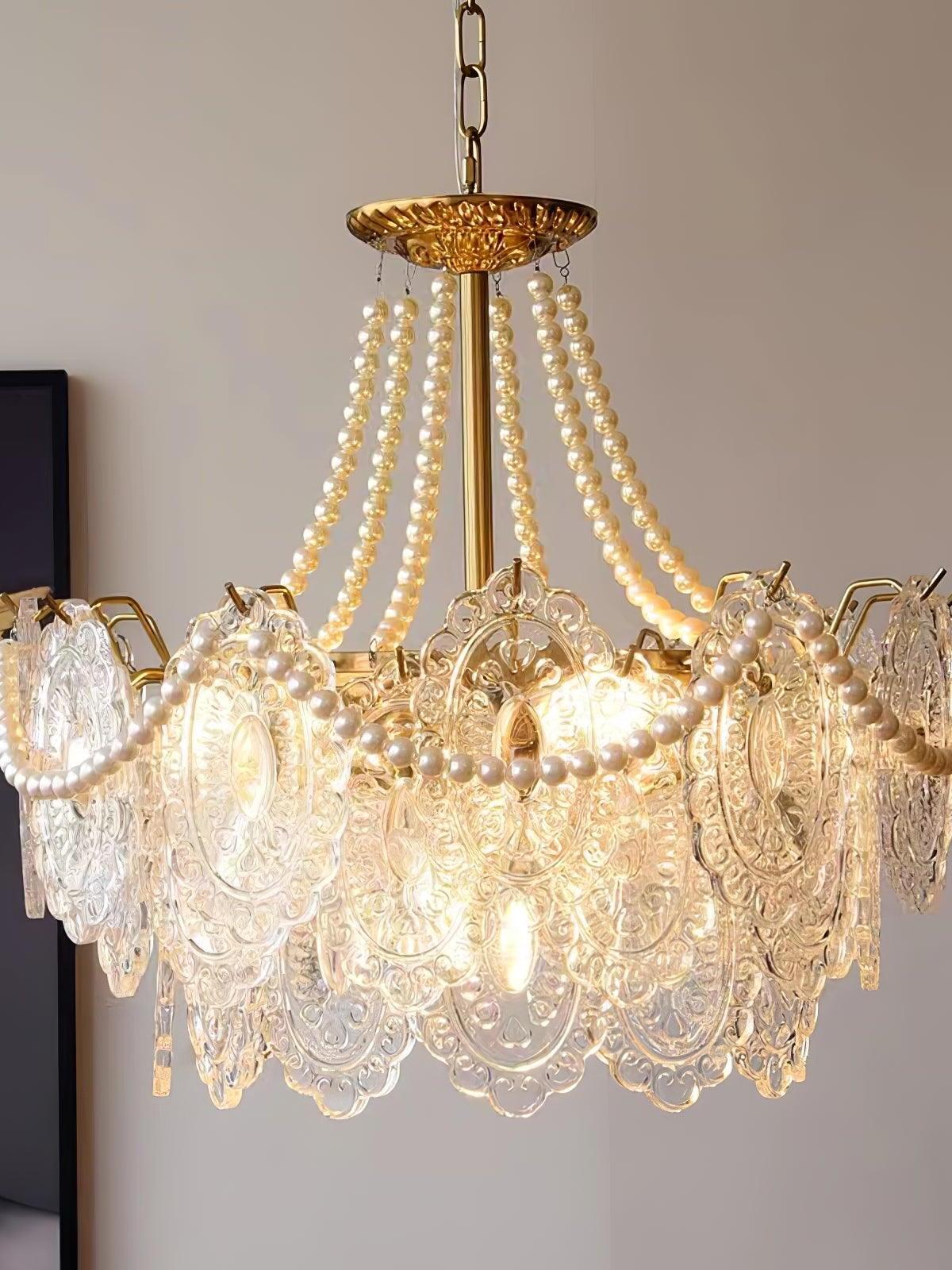 Pearls Glass Chandelier - Cueteks