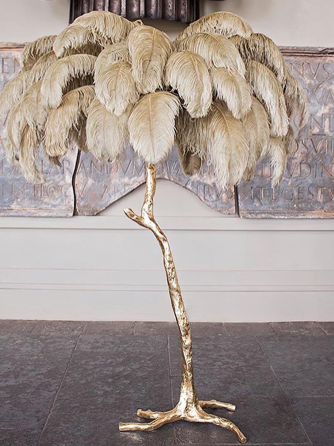 Ostrich Feather Resin Floor Light - Cueteks