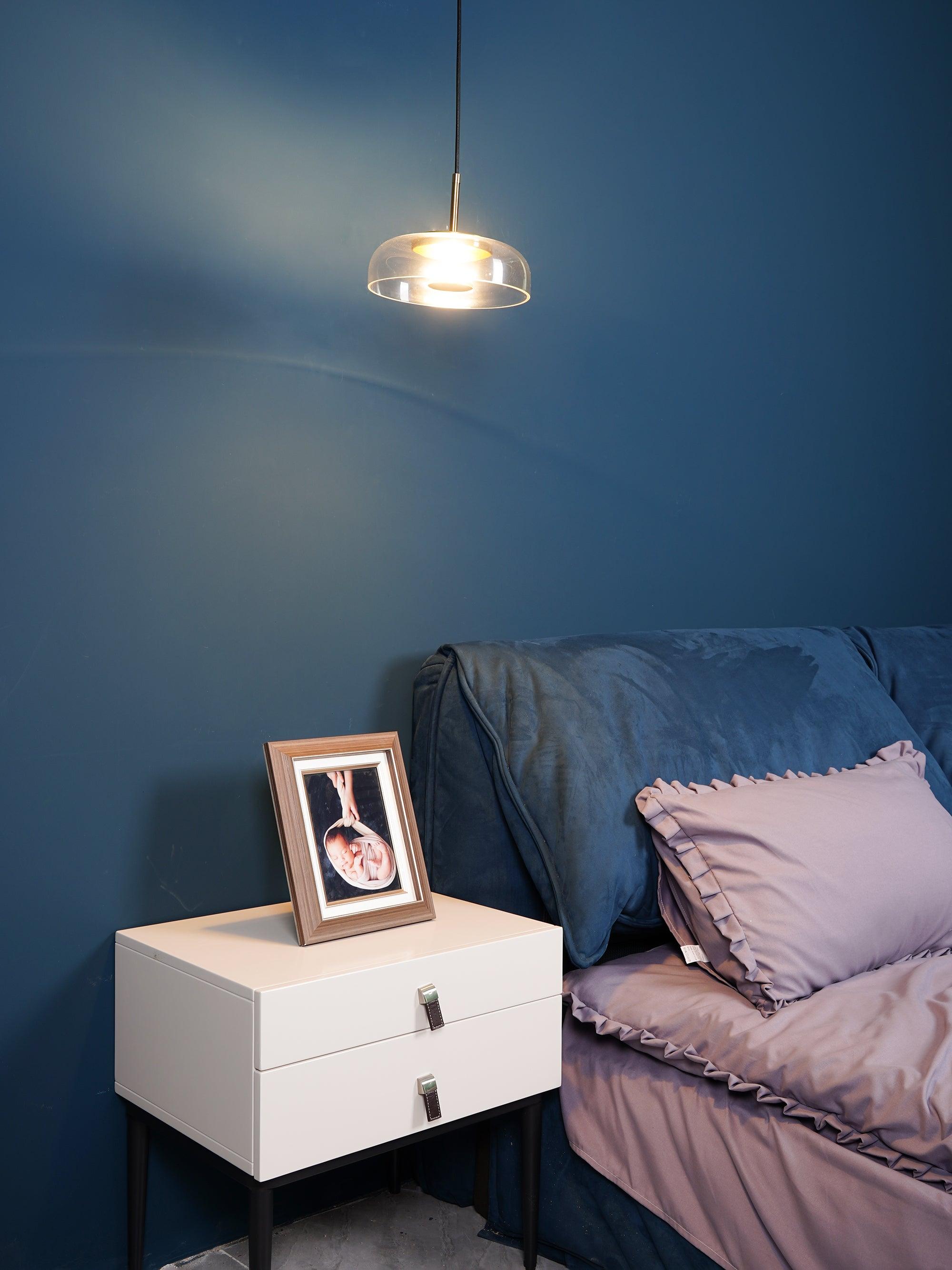 Simple Blossi Transparant Glass Bowl Pendant Light - Cueteks
