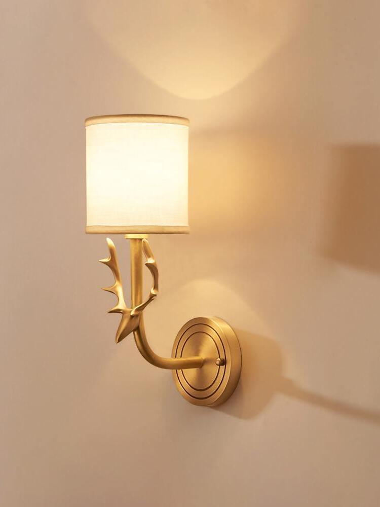 Brass Deer Head Wall Light - Cueteks