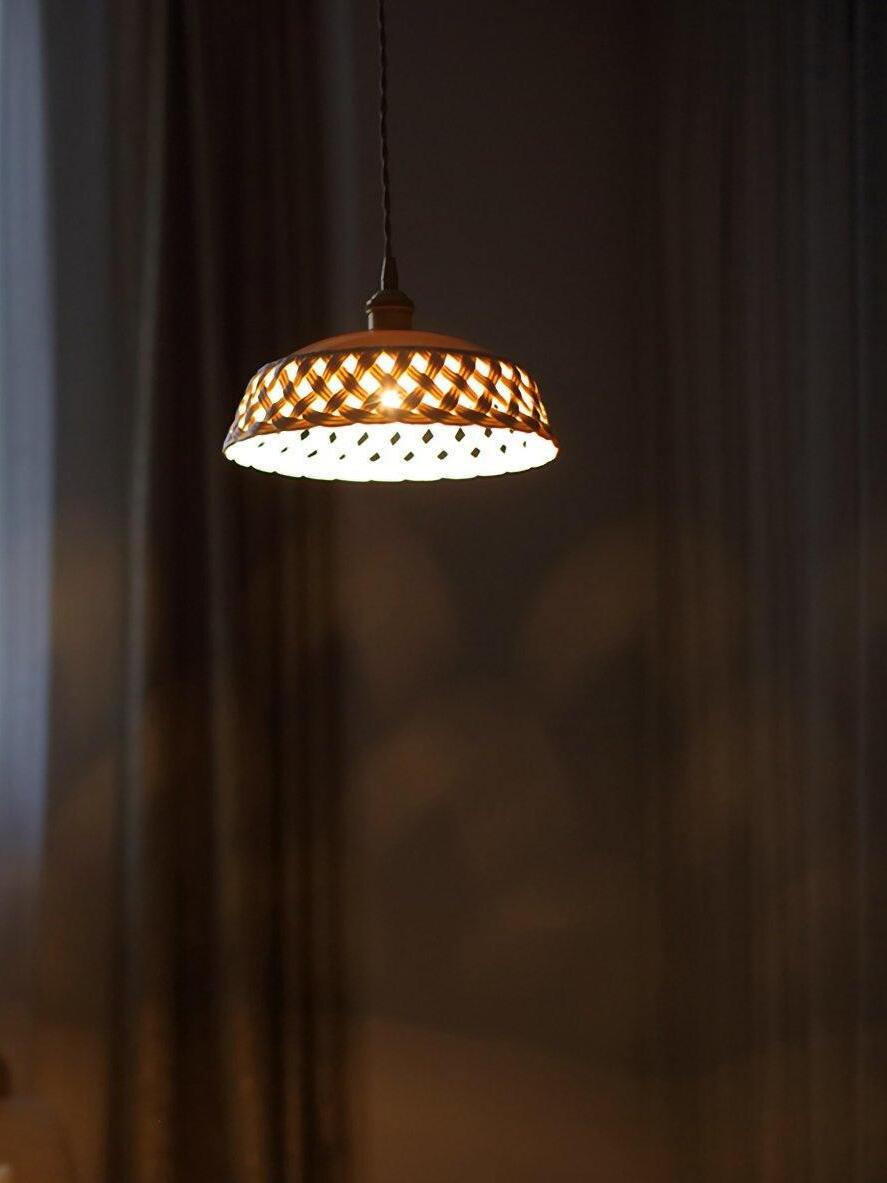 Stylish Ceramic Openwork Woven Pendant Lamp - Cueteks
