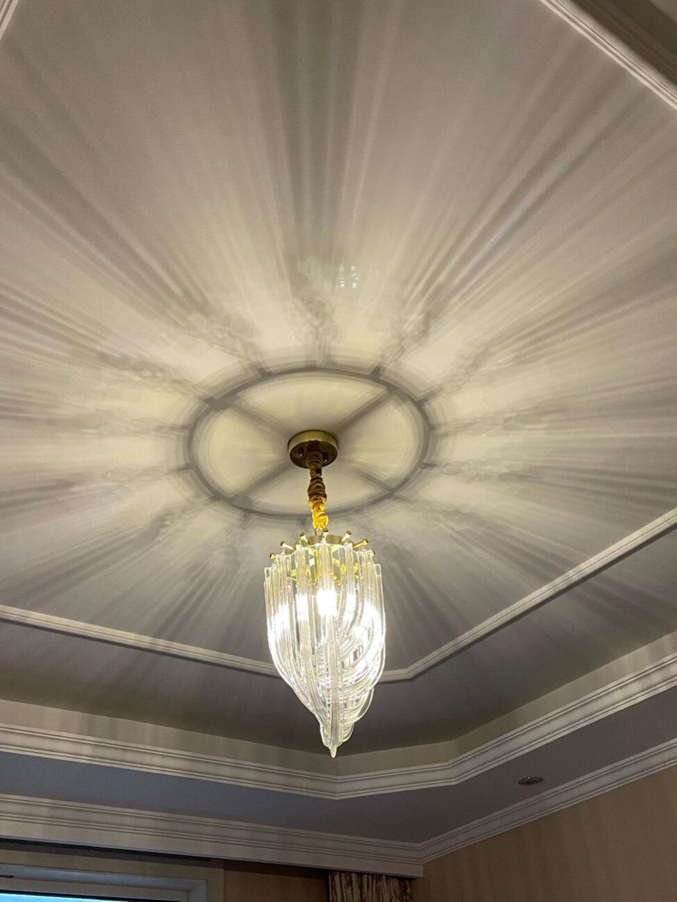 Modern Crystal pendant lamp in Champagne Gold for Restaurant - Cueteks
