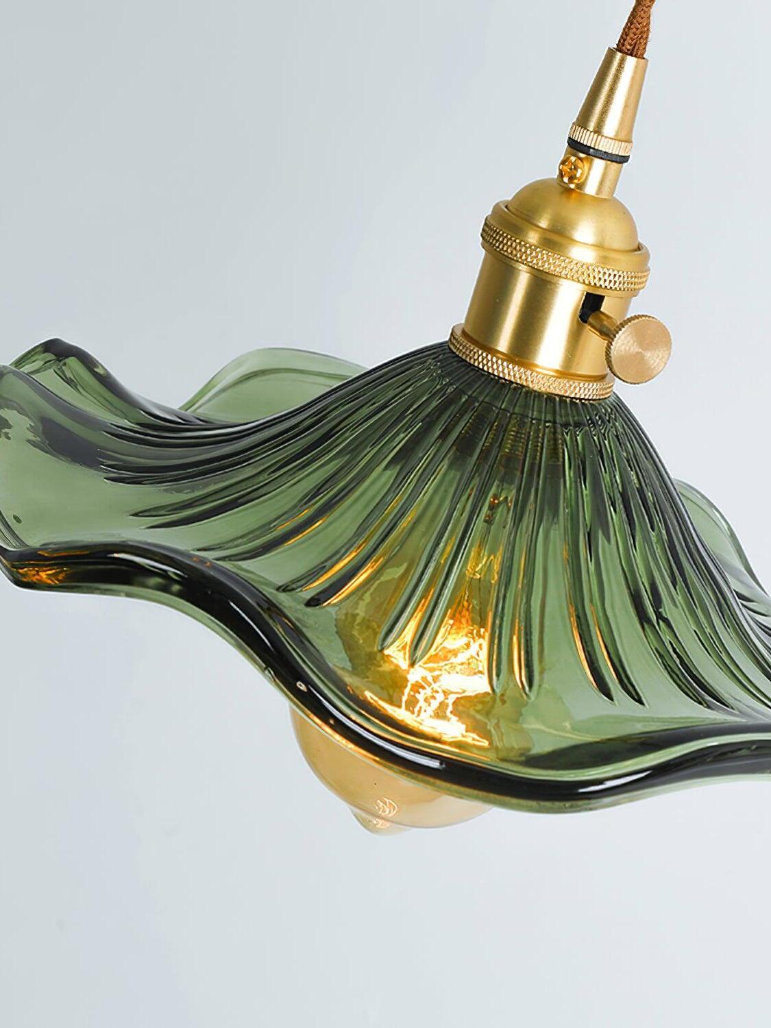 Glass Hibiscus Flower Pendant Light - Cueteks