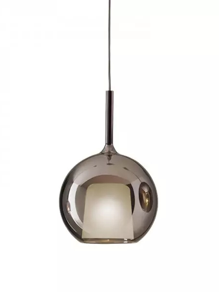 Glo Smoke Gray finish option showing a smoky outer globe and white inner shade