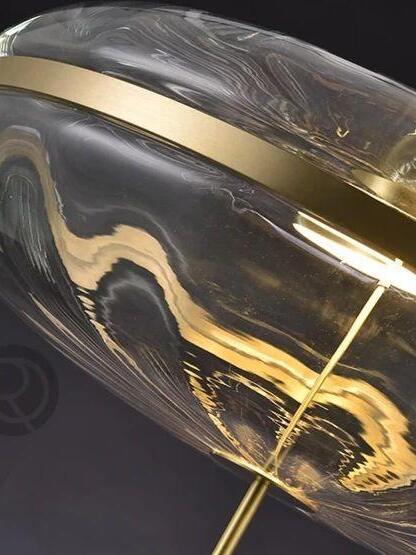 Brass band glass dome and lower stem detail