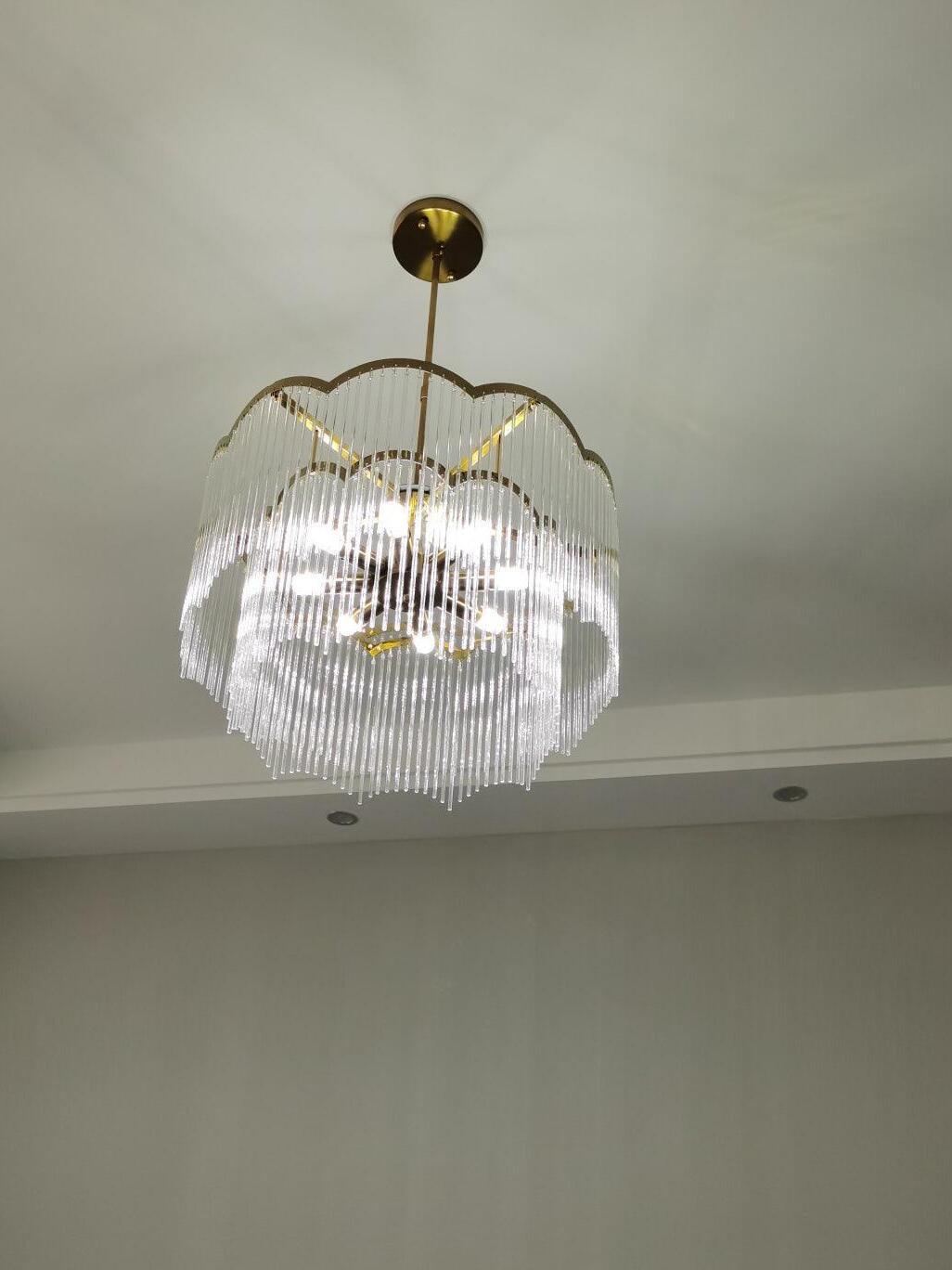 Classic Maria Theresa Multi-layer Glass Strips Chandelier - Cueteks