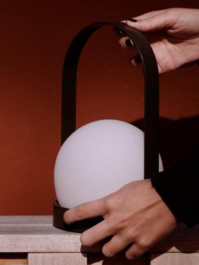 Portable Carrie Glass Ball LED Table Lamp - Cueteks