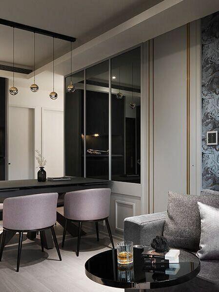 Modern Dora LED pendant lamp in Champagne Gold for Kitchen - Cueteks