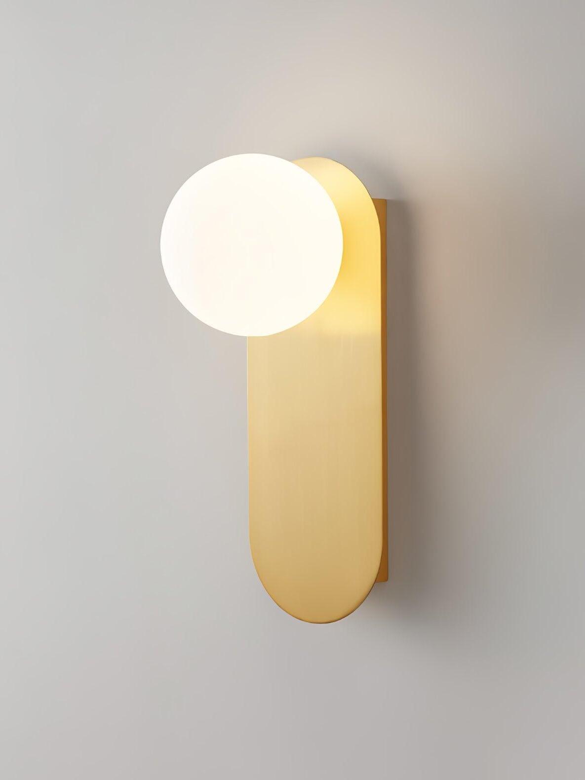White globe on a Brass rounded-end plate