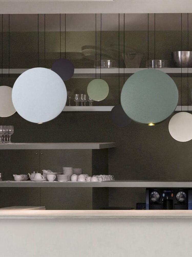 Resin Cosmos Multicolor Disc Pendant Light - Cueteks