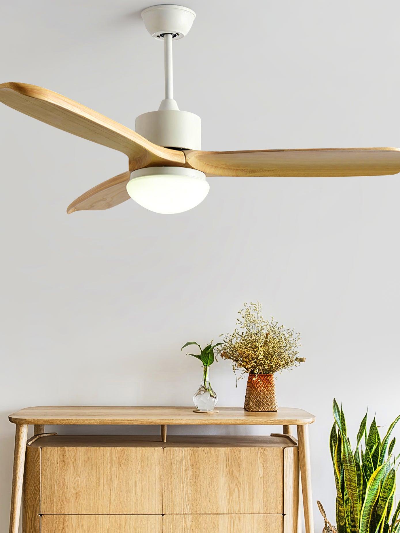 Vintage Wooden Harborough 3 Ceiling Fan Light - Cueteks