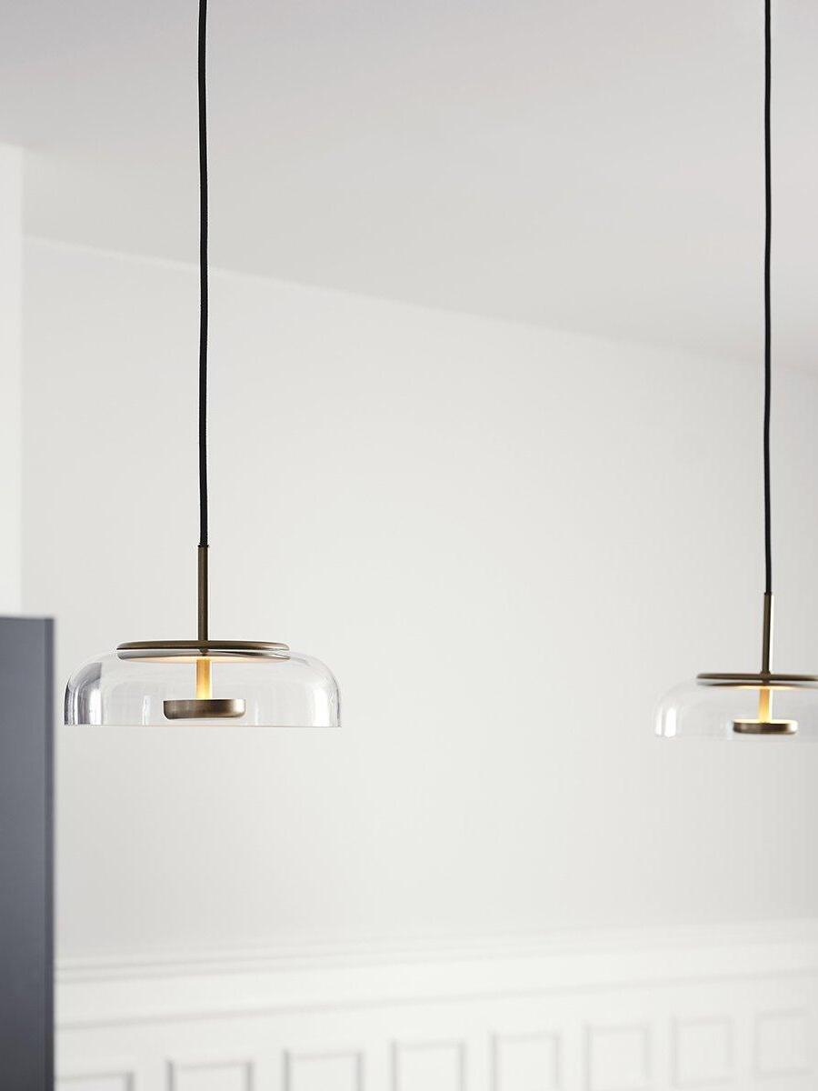 Simple Blossi Transparant Glass Bowl Pendant Light - Cueteks