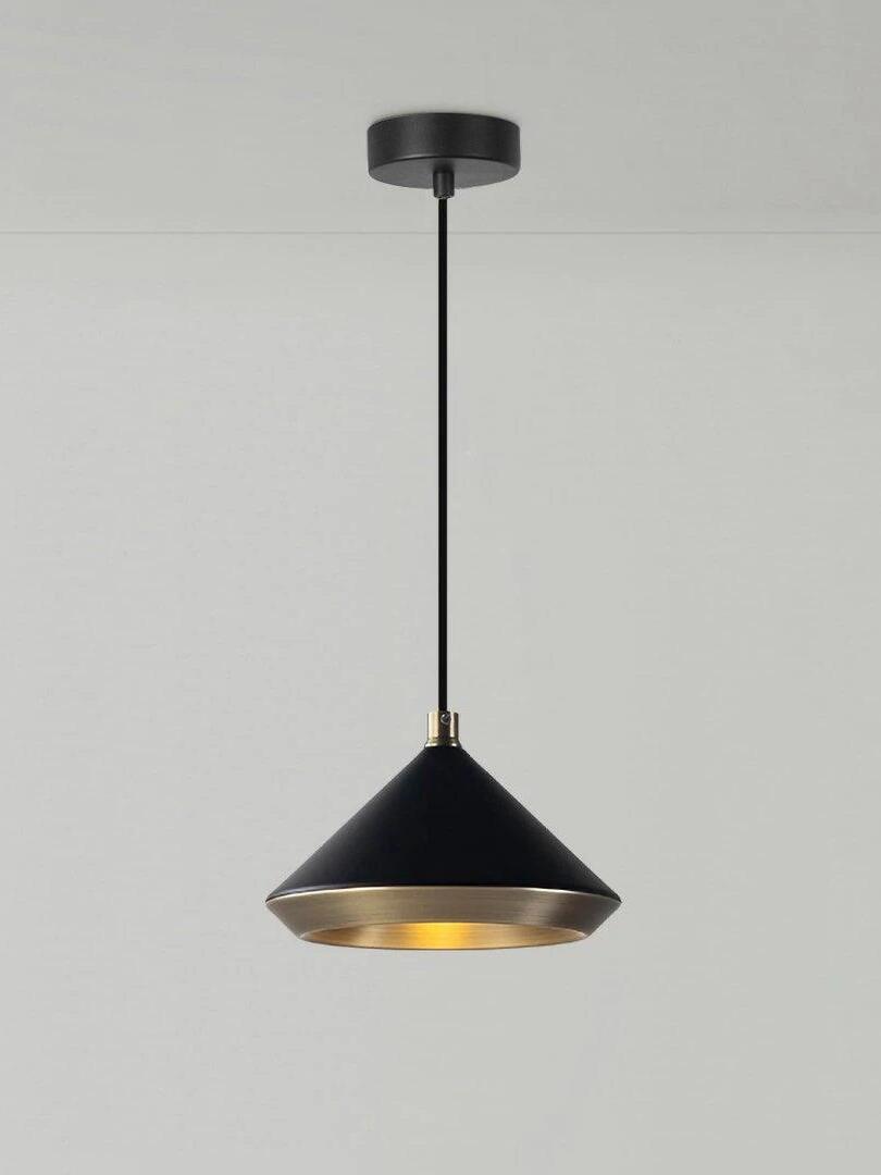 Illuminated Matte Black Shear cone on a single cord