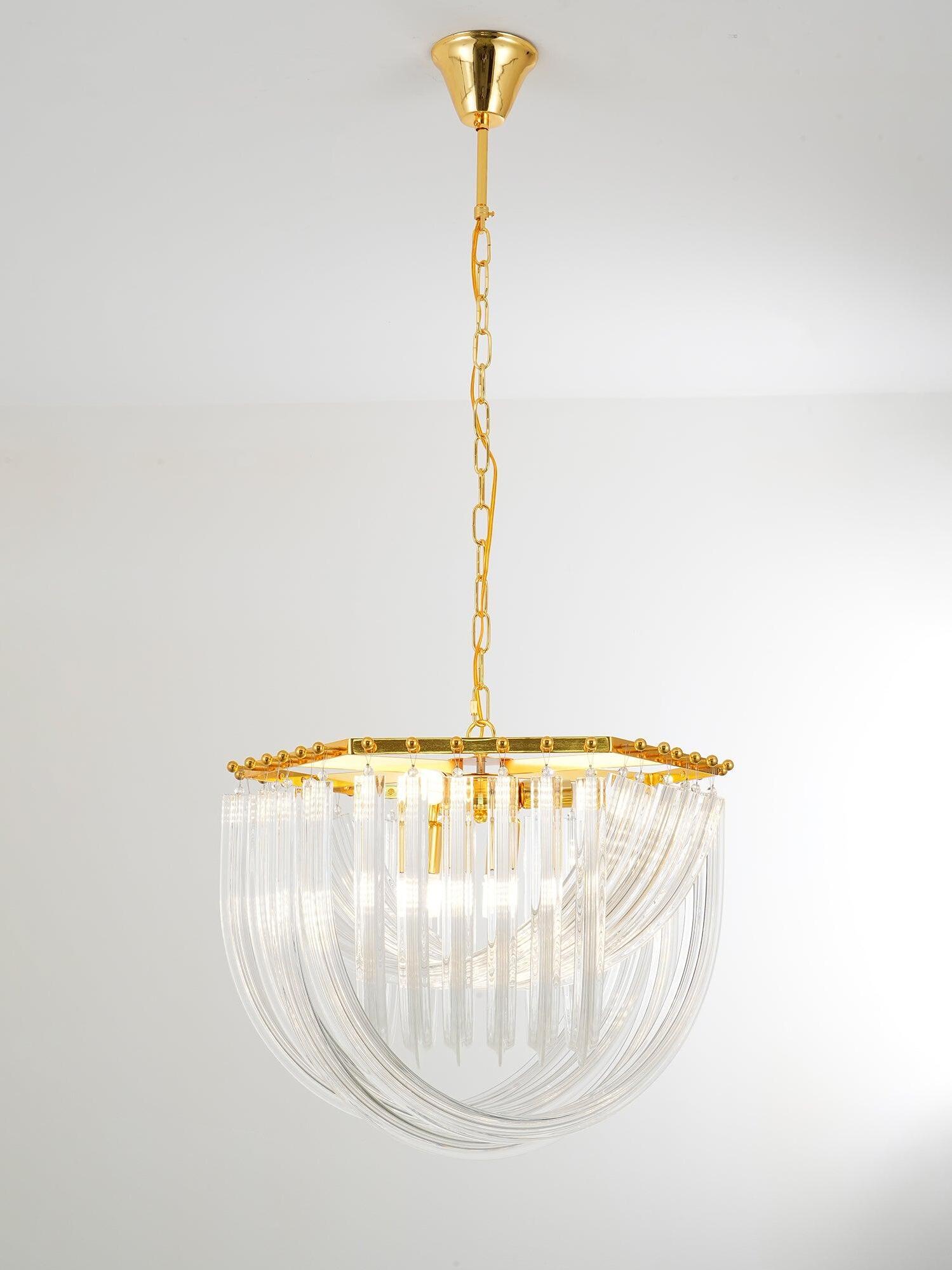 Modern Crystal pendant lamp in Champagne Gold for Restaurant - Cueteks