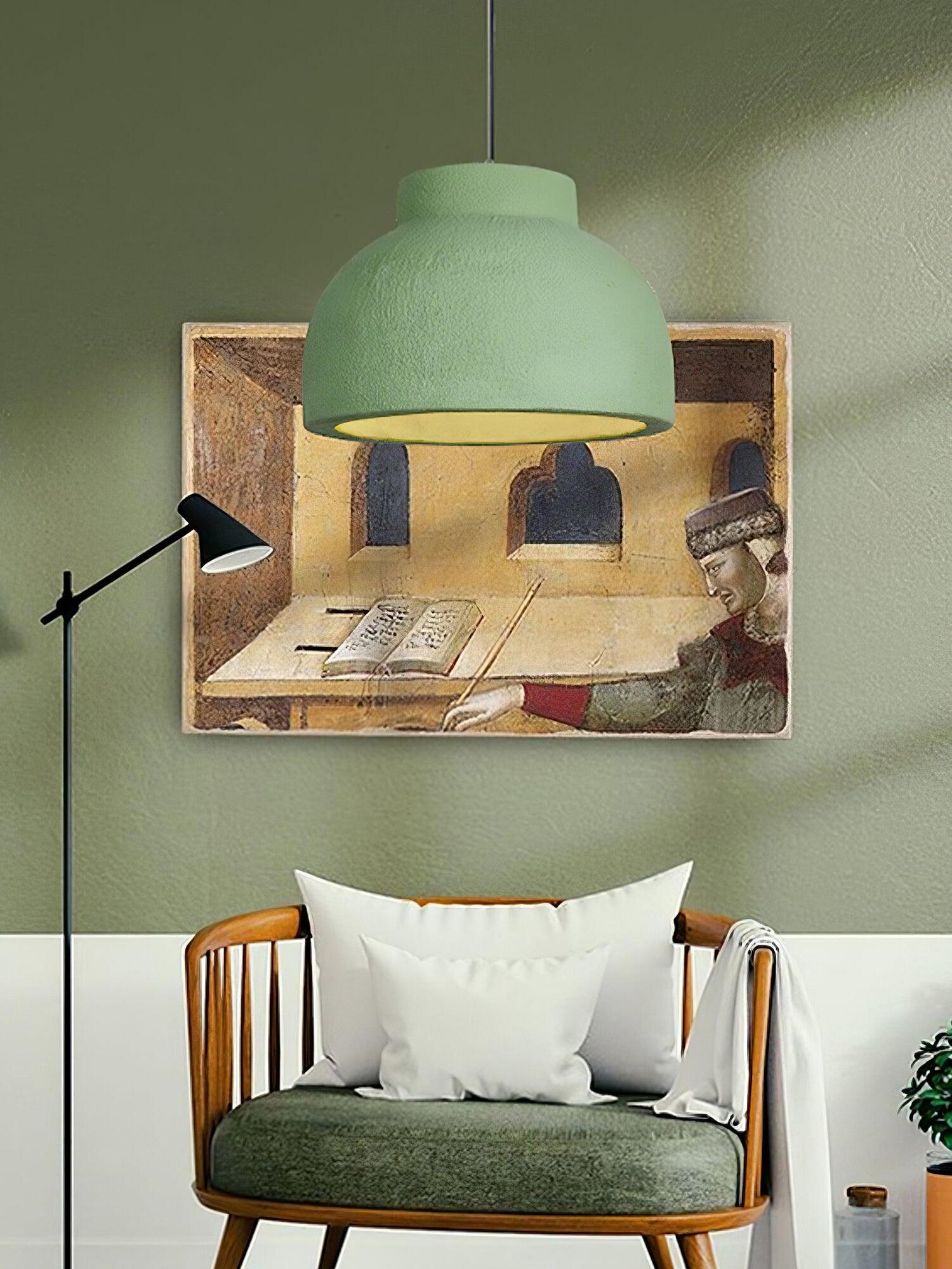 Rustic Macaroon Grain Bowl Shape Pendant Lamp - Cueteks