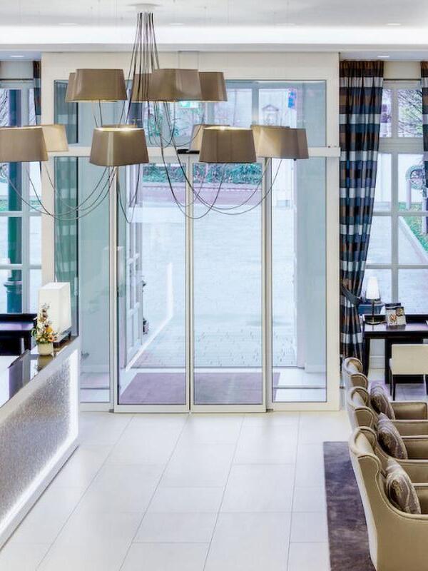 Large hanging shade group in a bright interior