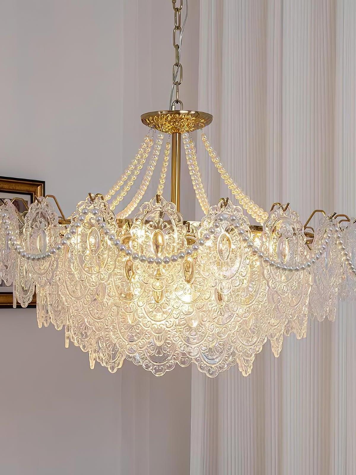 Pearls Glass Chandelier - Cueteks