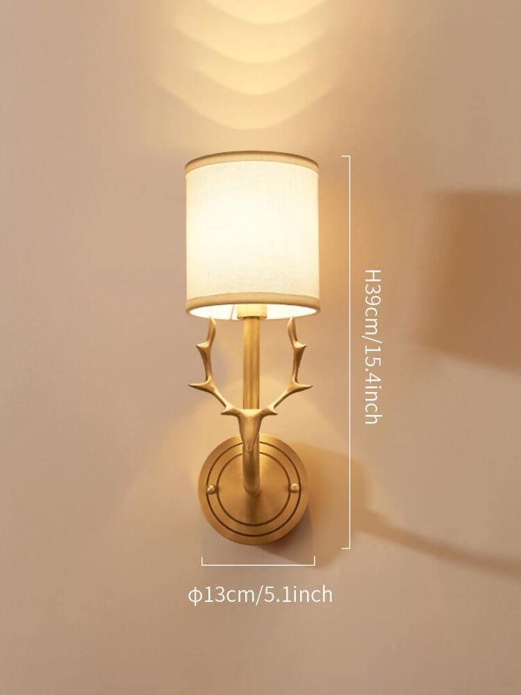 Brass Deer Head Wall Light - Cueteks