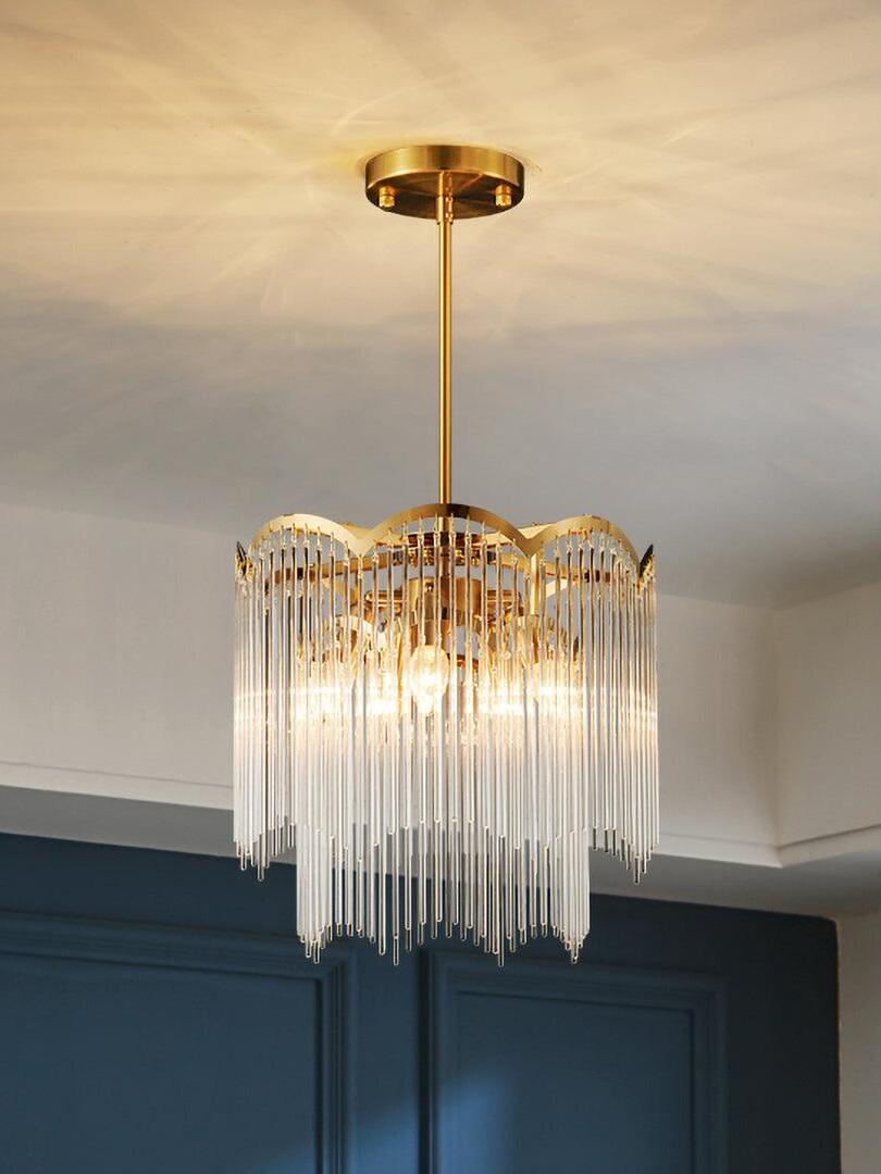 Classic Maria Theresa Multi-layer Glass Strips Chandelier - Cueteks