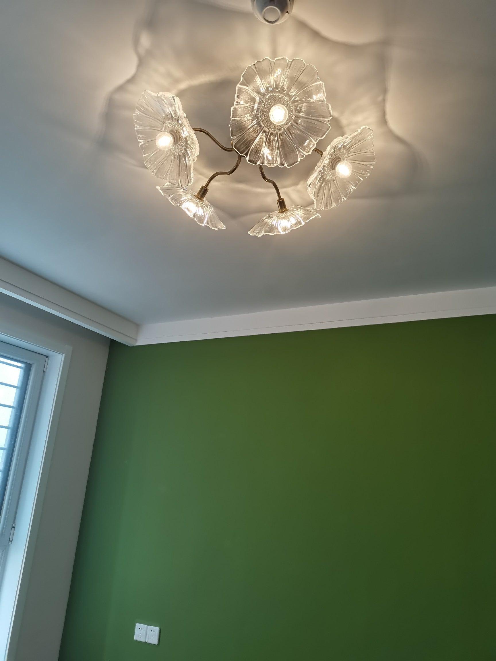 Lotus Leaf Glass Ceiling Lamp - Cueteks