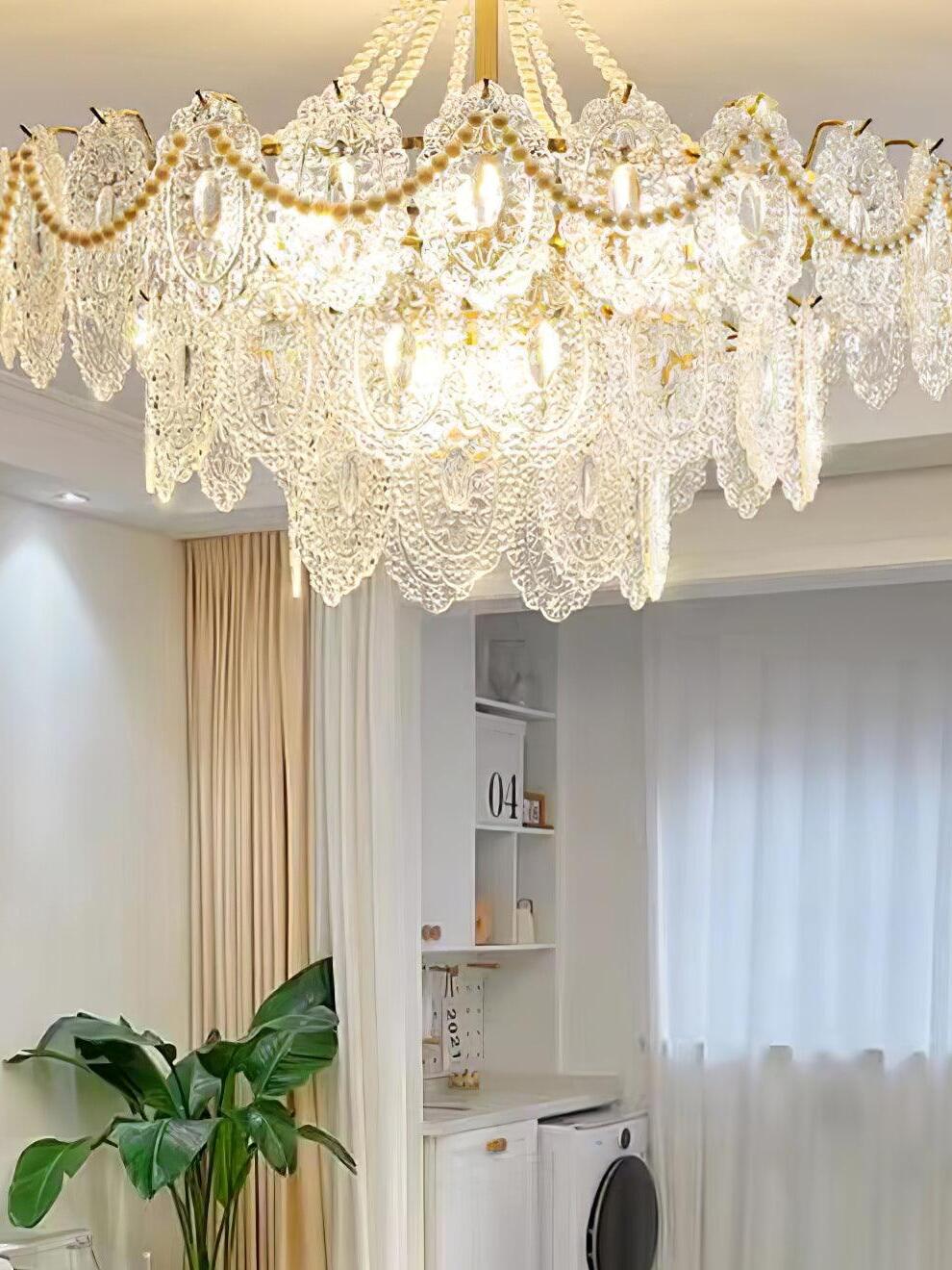 Pearls Glass Chandelier - Cueteks