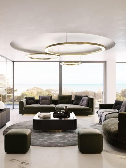 Classic Metal Circular Ring Mahlu Chandelier - Cueteks
