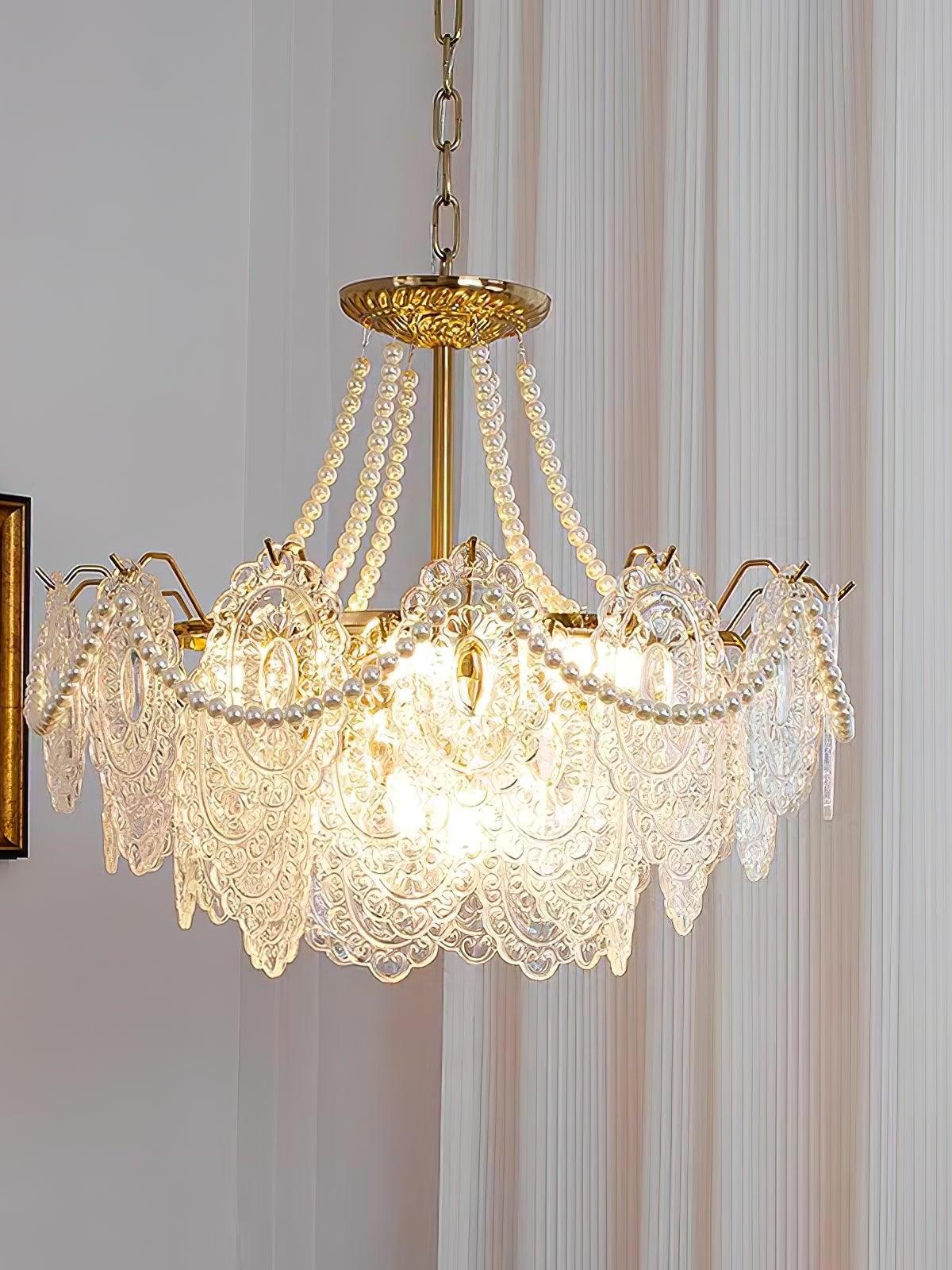 Pearls Glass Chandelier - Cueteks