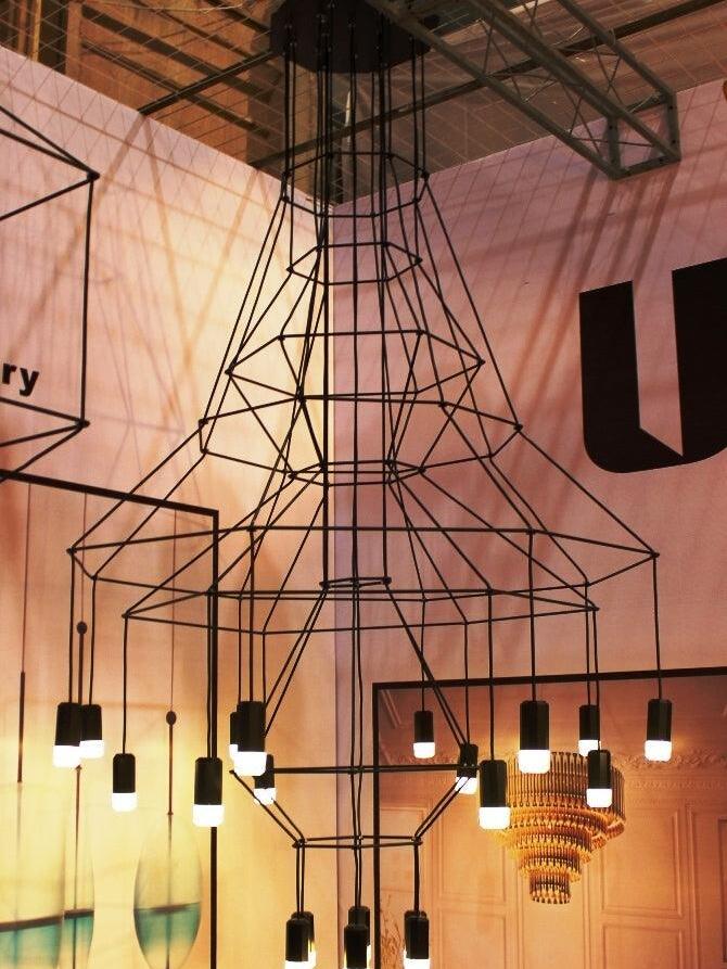 Industrial Metal Lines Multi-head Chandelier - Cueteks
