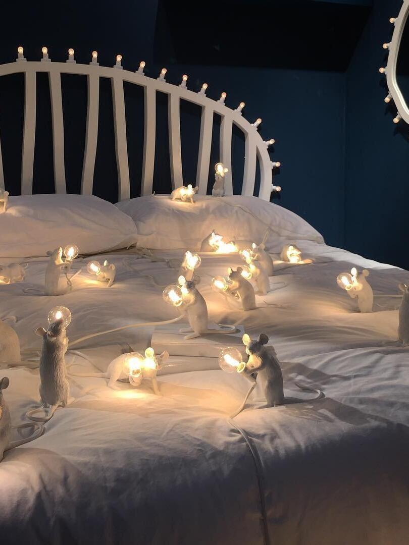 Resin White Mouse Shape Decorative Table Light - Cueteks