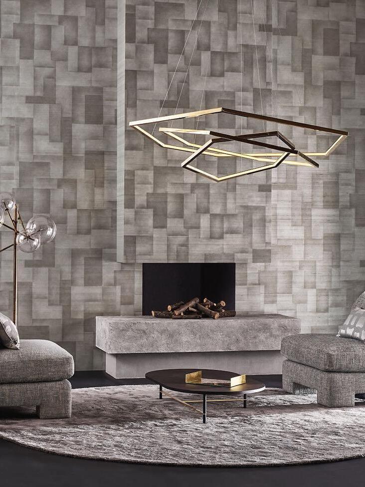 Irregular Multilayer Gold Rings Vesanto Chandelier - Cueteks