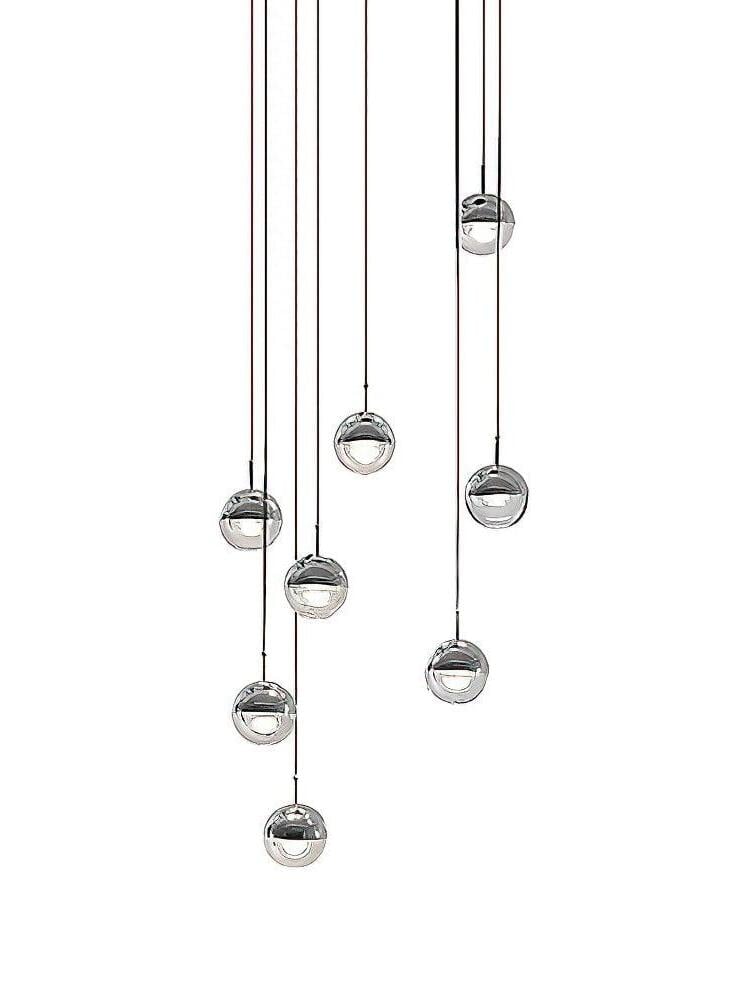 Modern Dora LED pendant lamp in Champagne Gold for Kitchen - Cueteks
